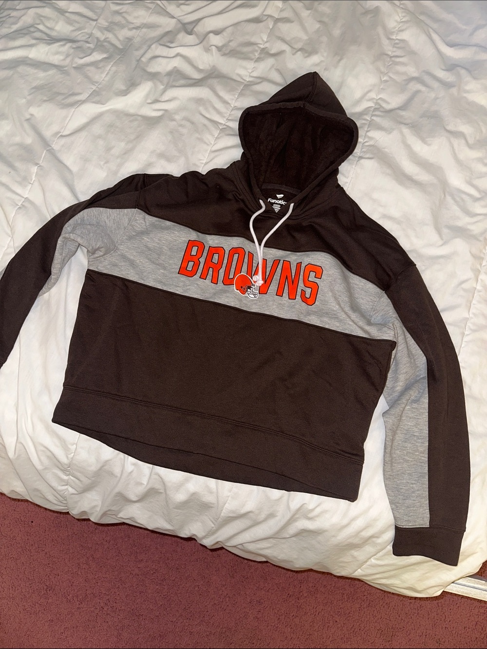 Fanatics Cleveland Browns Colorblock Pullover Hoodie - Brown/Gray/Orange